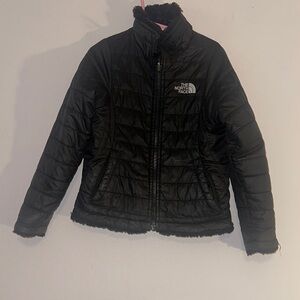The North Face Black Puffer Jacket reversible Girls 5T